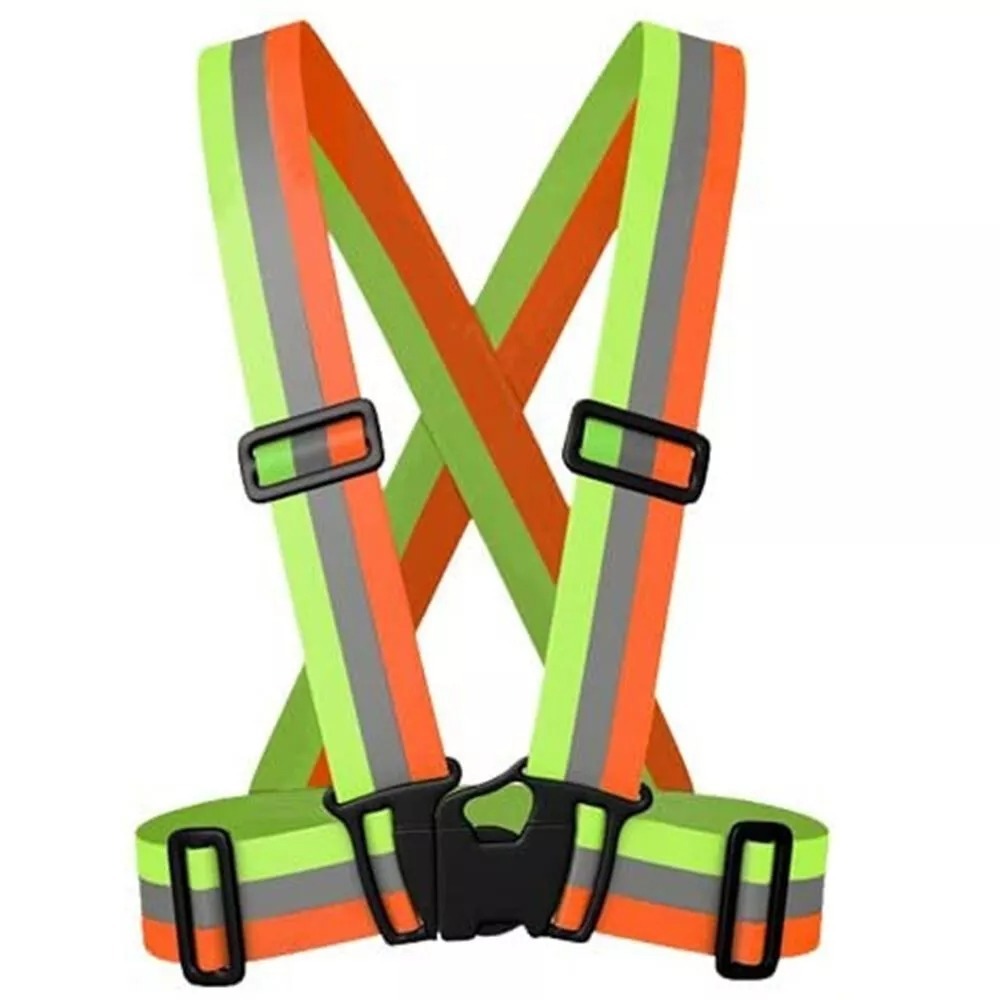 Yellow & Orange Hi-Vis Reflective Safety Vest Strap – High Visibility Running & Work Belt