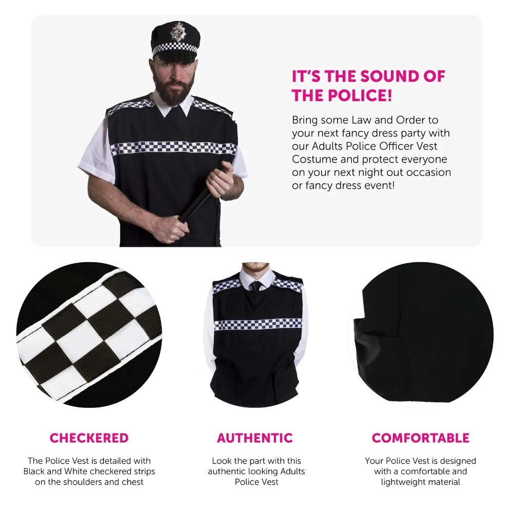 Adults Couples Police Costume | 7 Pcs