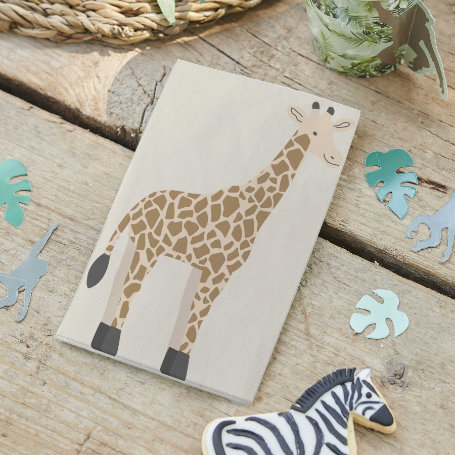 Click to view product details and reviews for Safari Giraffe Paper Napkins Pack Of 16.