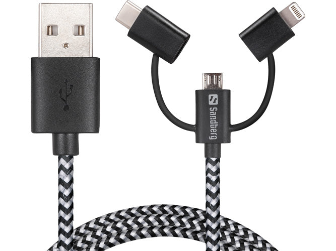Click to view product details and reviews for Sandberg Usb To Lightning Microusb Usb C 1m.
