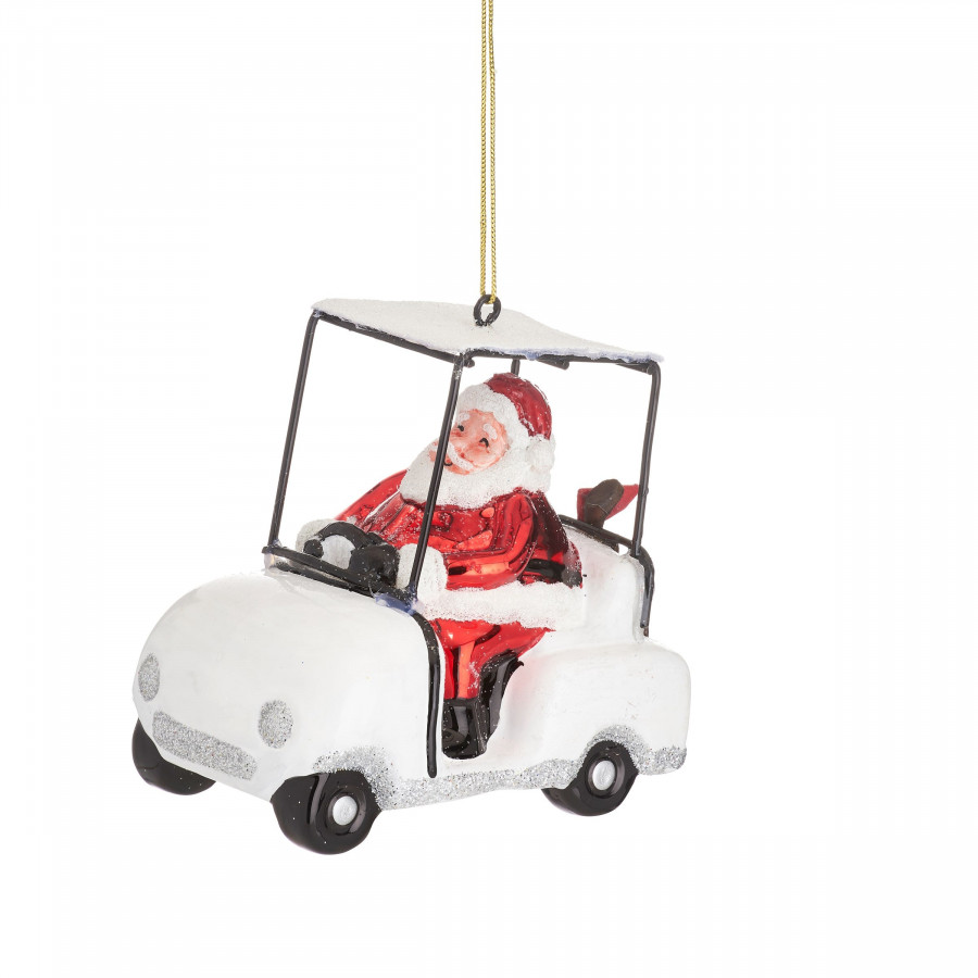 Click to view product details and reviews for Santa In A Golf Buggy Hanging Christmas Bauble.