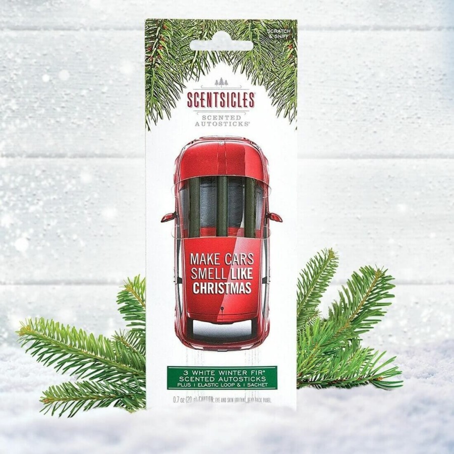 ScentSicles Scented Autosticks Christmas Car Air Freshener - White Winter Fir