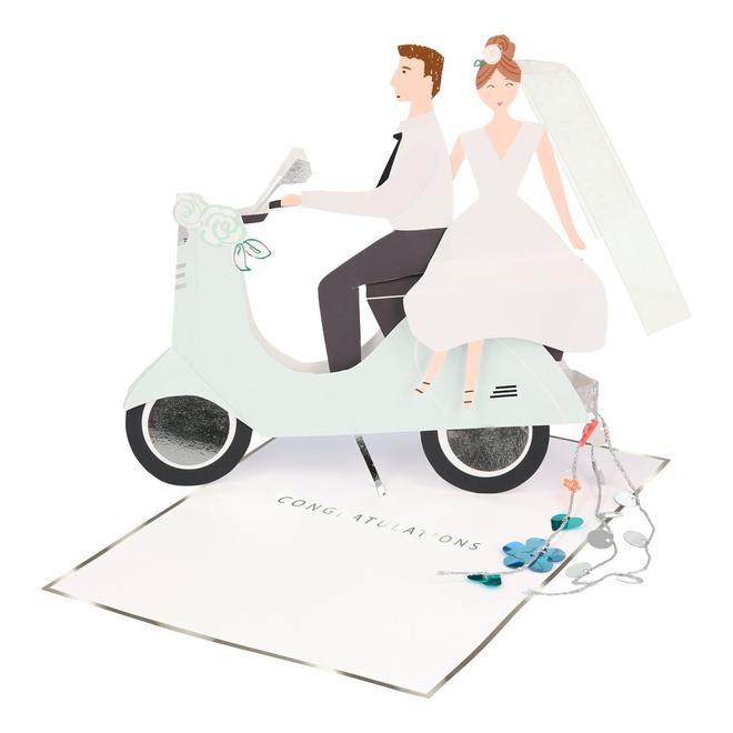 Click to view product details and reviews for Scooter Couple Stand Up Card.