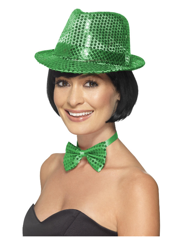 Click to view product details and reviews for Sequin Trilby Hat Green.