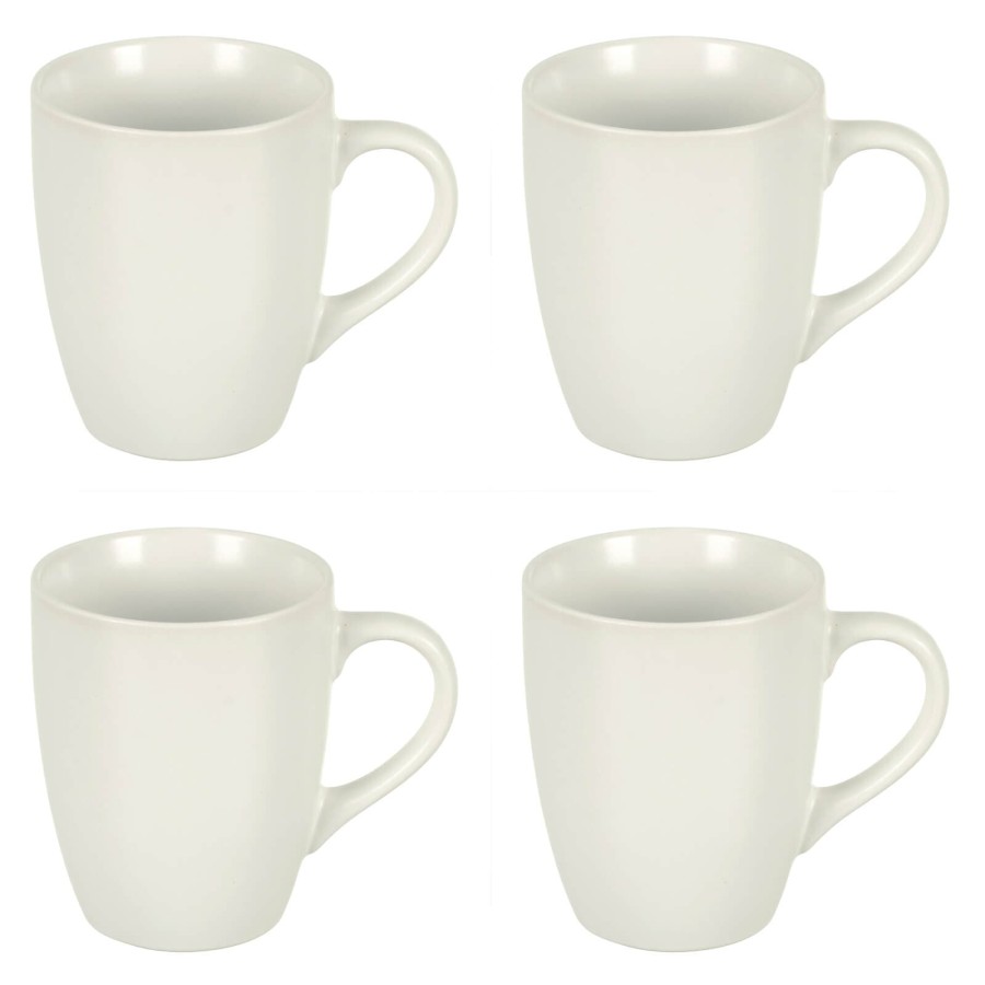Set of 4 Matt Coloured Stoneware Coffee Mugs Tea Coffee