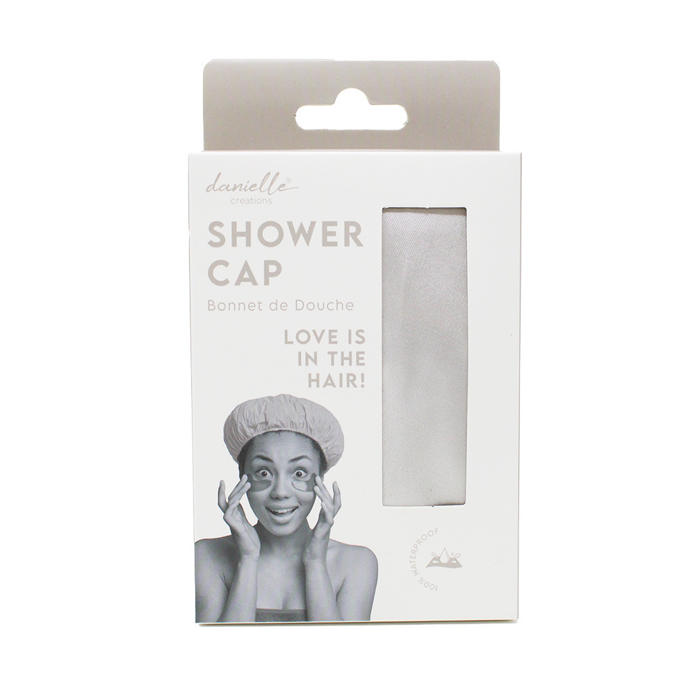 Shower Cap Waterproof Accessory Pale Grey Bath Hat Reusable Beauty Gift