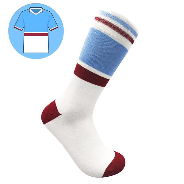 SicSock Aston Villa Away 98 Claret Blue Unisex Football Shirt Sock UK Size 7-11