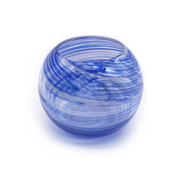 Sienna Glass Blue Tealight Holder Sphere