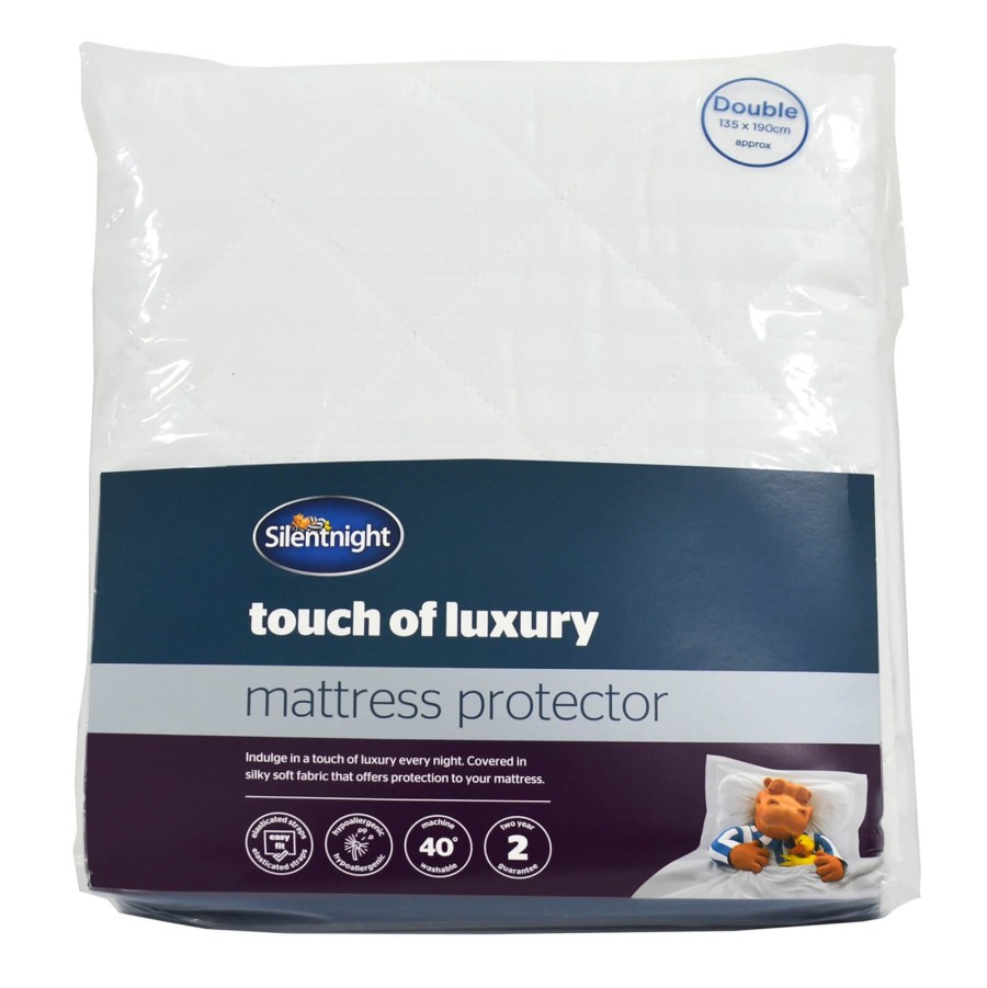 Silentnight Touch of Luxury Mattress Protector Easy Fit White