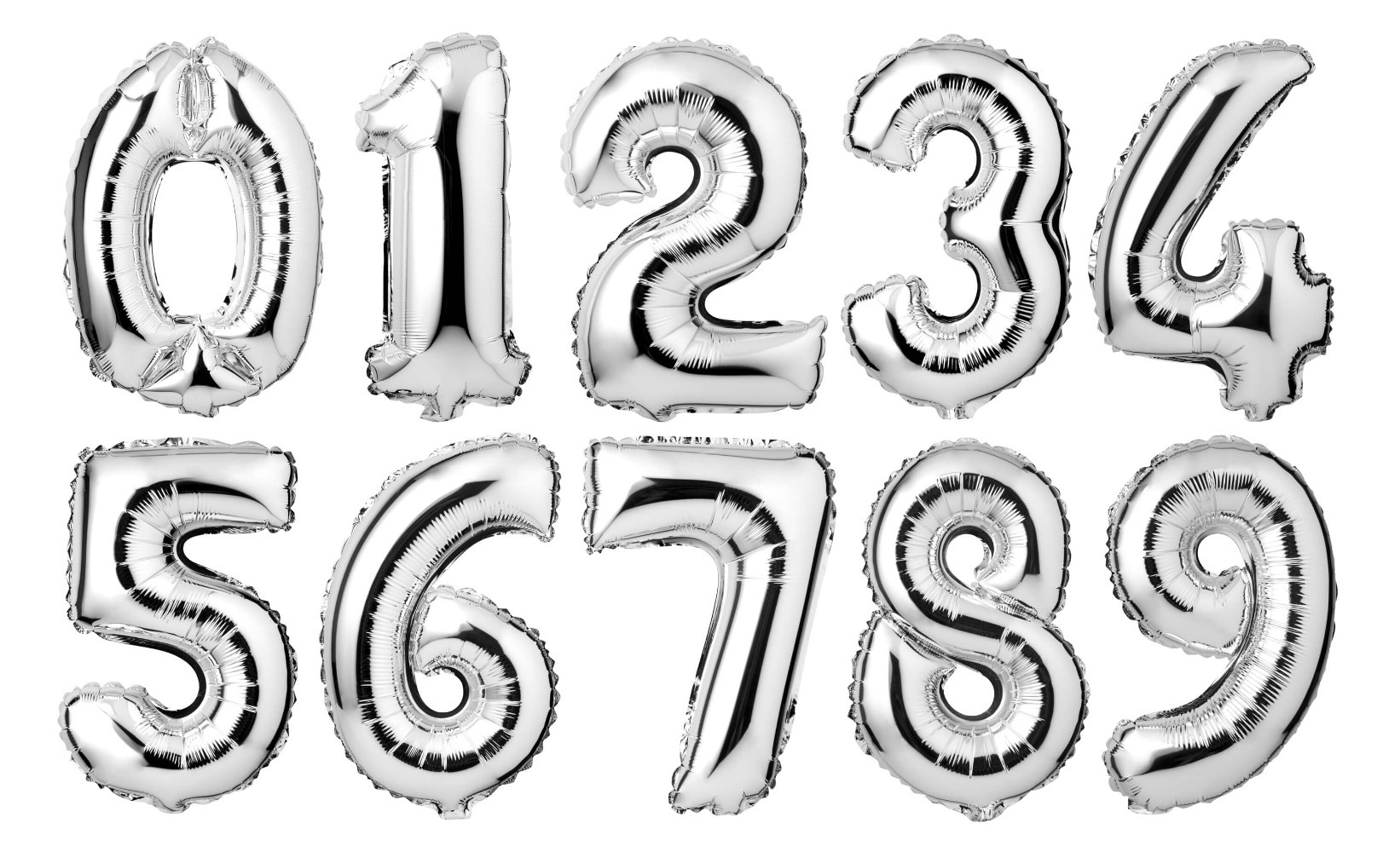 Silver 34" Giant Foil Number Balloon