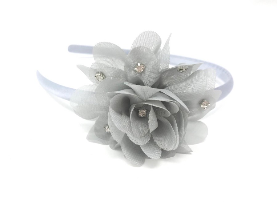 Click to view product details and reviews for Silver Diamant&eacute; Chiffon Flower Headband.