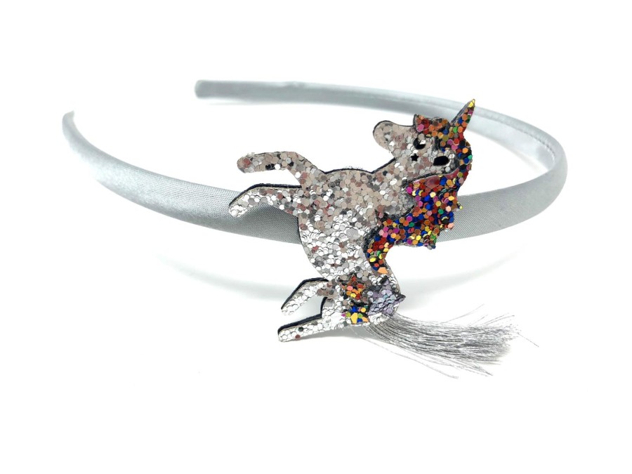 Click to view product details and reviews for Silver Glitter Unicorn Headband.