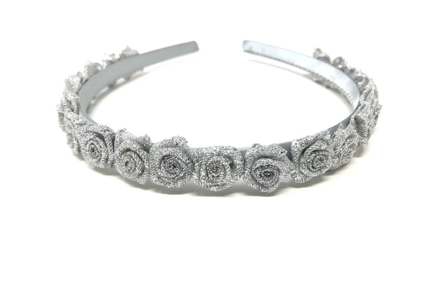 Click to view product details and reviews for Silver Headband With Silver Flowers.