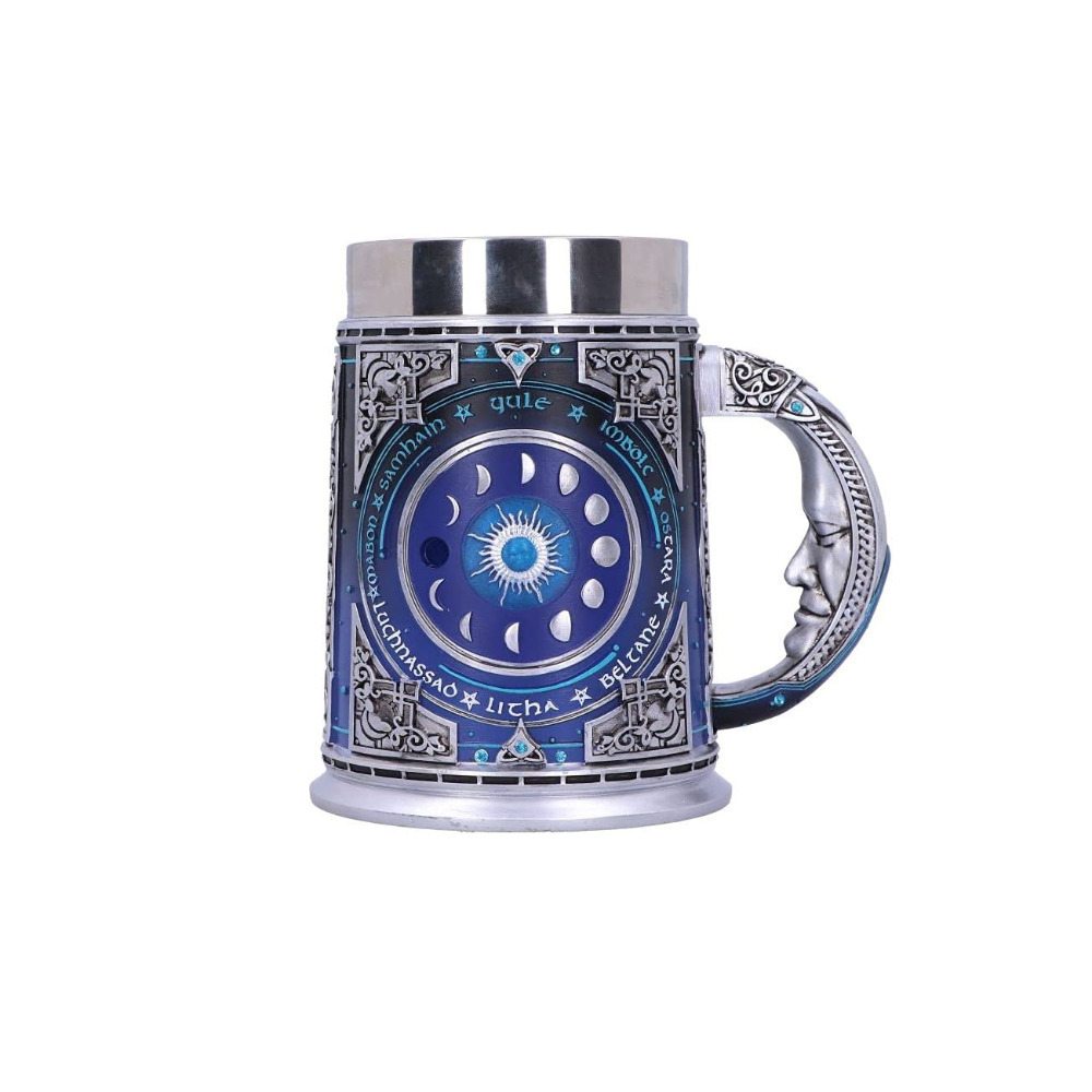 Silver Tankard Moon Guide Drinking Cup With Handle Nemesis Now Wiccan Gift