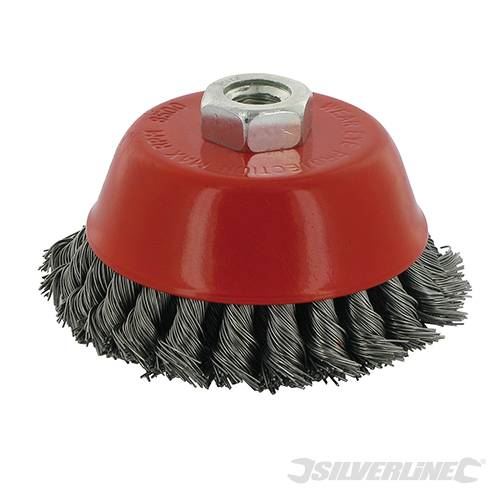 Click to view product details and reviews for Silverline Steel Double Row Twist Knot Bowl Cup 100mm 763567.