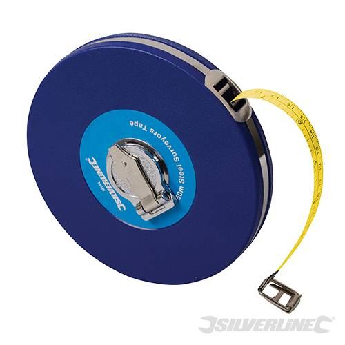 Silverline Steel Surveyors Tape 50m / 165ft x 13mm MT44