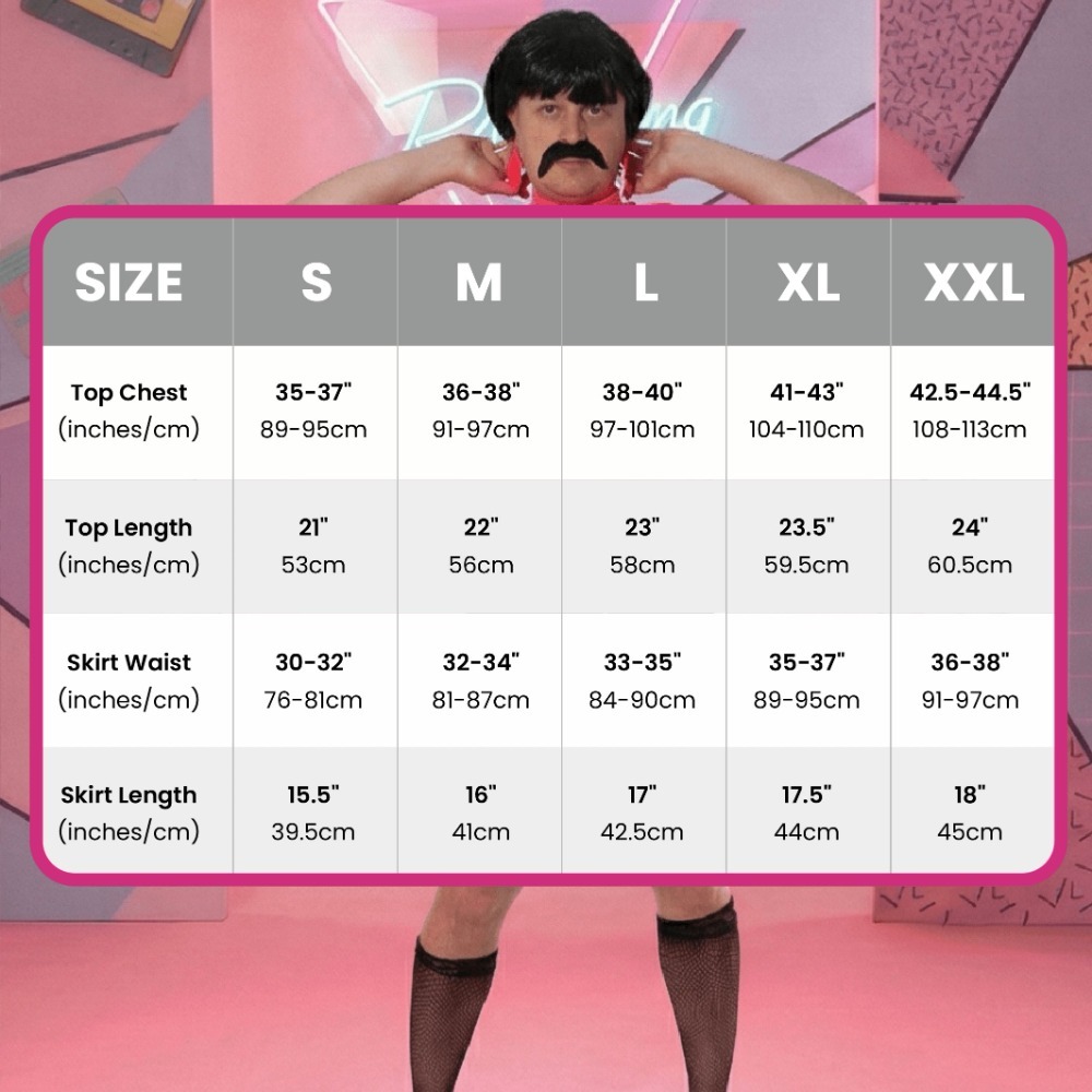 Adults Rock Queen Housewife Costume | 5 Pcs | Top, Skirt, Wig, Tights & Earrings