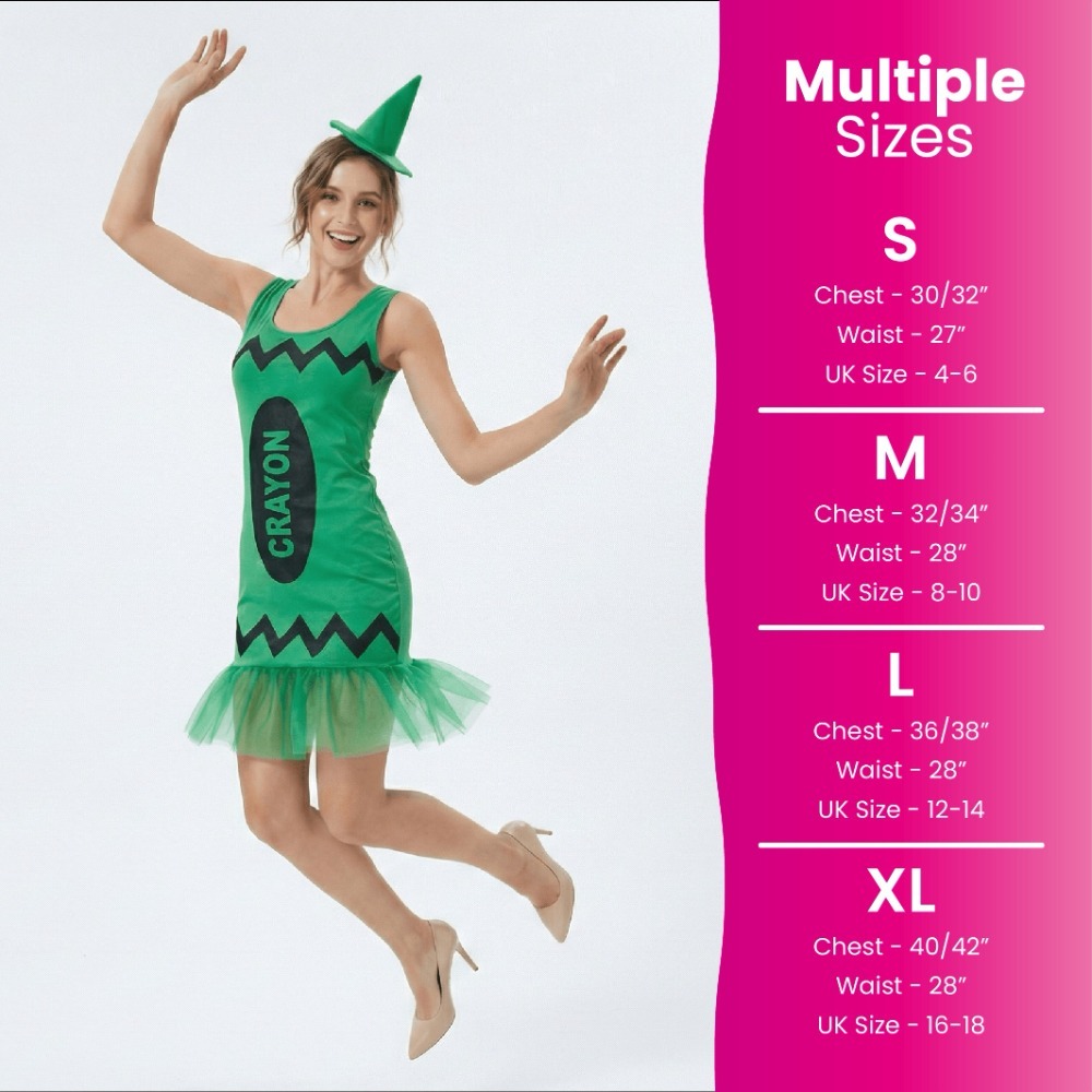 Ladies Green Crayon Dress