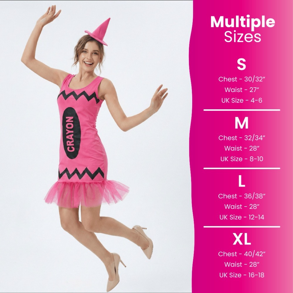Ladies Pink Crayon Dress