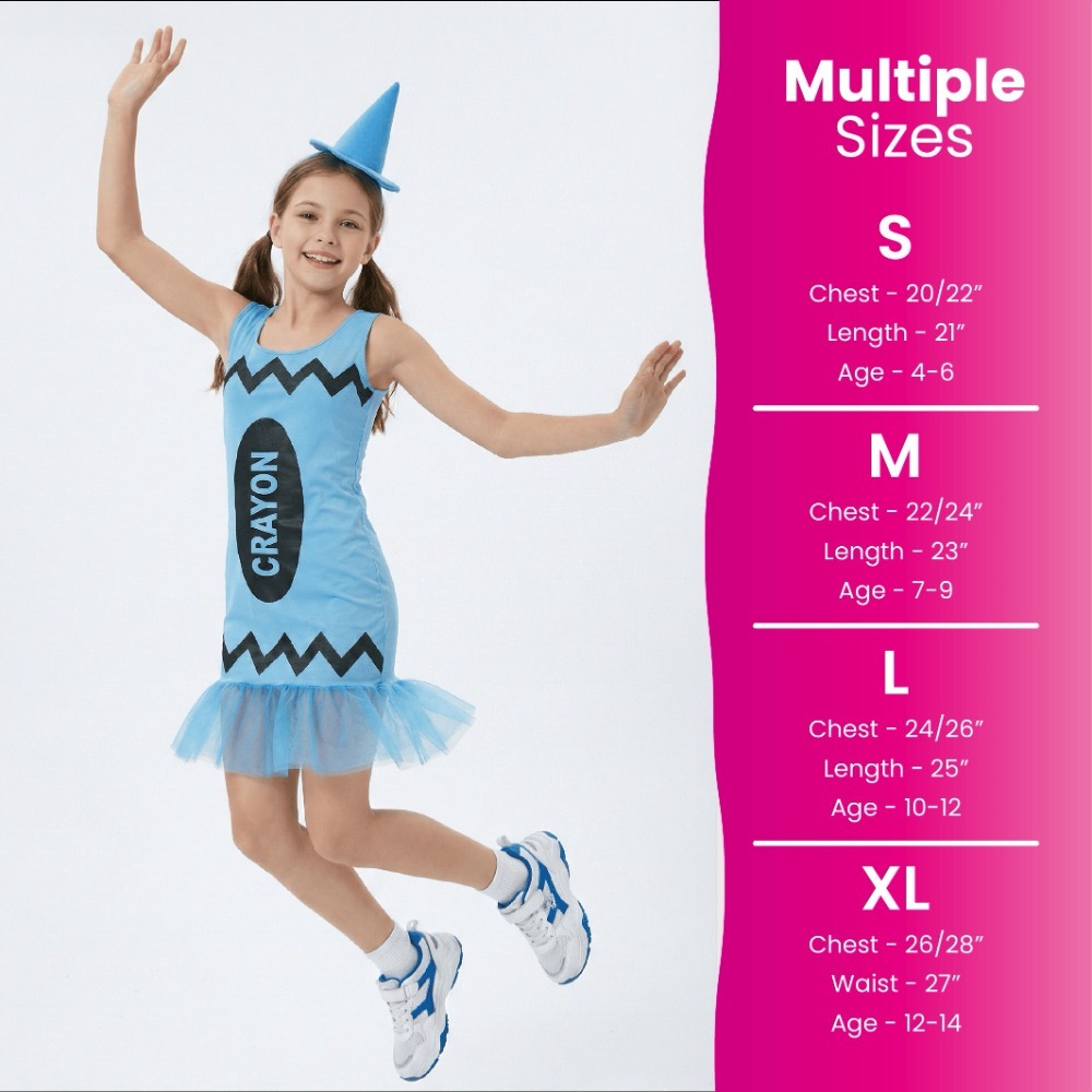 Girls Blue Crayon Dress