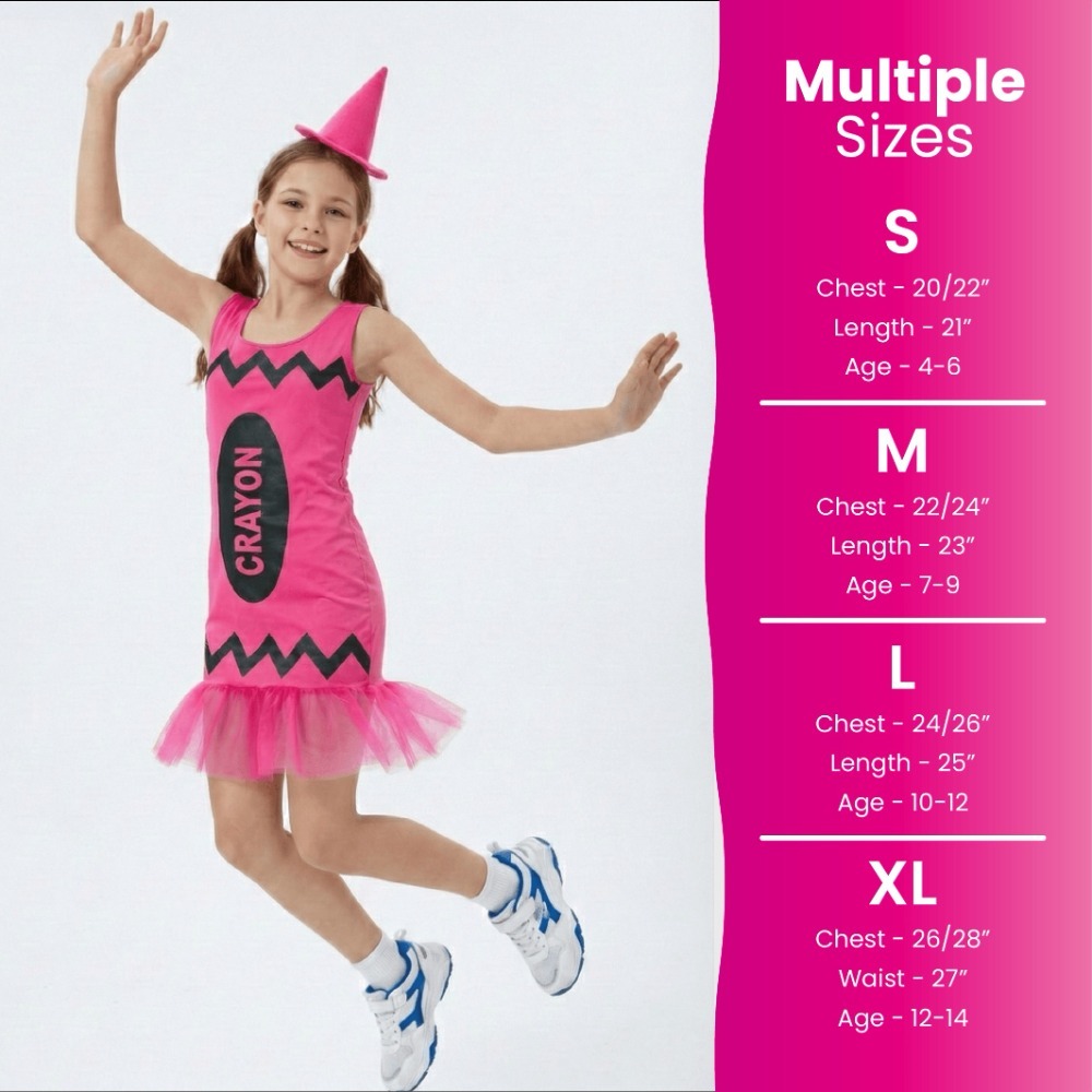 Girls Pink Crayon Dress