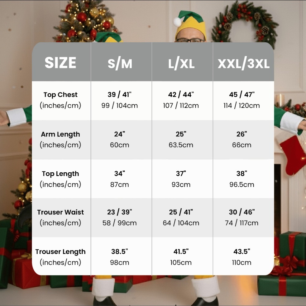 Adults Friendly Elf Costume | 4 Pcs | Jacket, Trousers, Belt & Hat