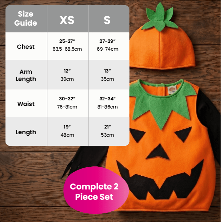 Kids Pumpkin Costume | 2 Pcs | Costume & Hat