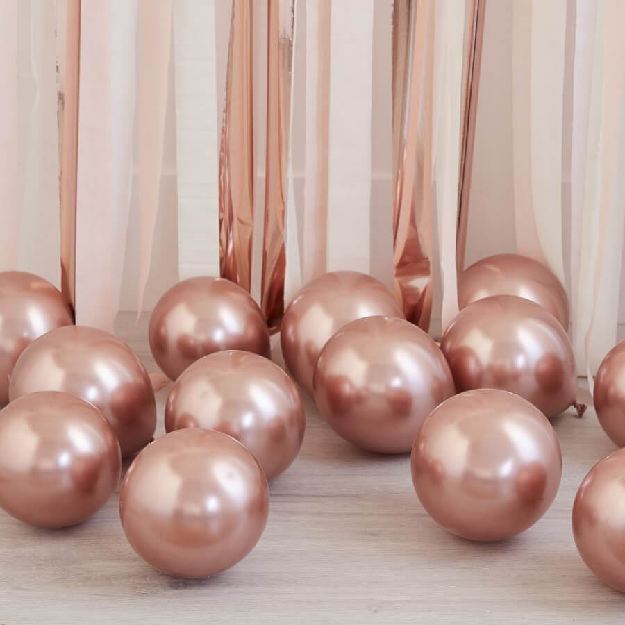 Click to view product details and reviews for 5 Rose Gold Chrome Party Balloons Small Mosaic Stand Frame Eco Friendly X 40.