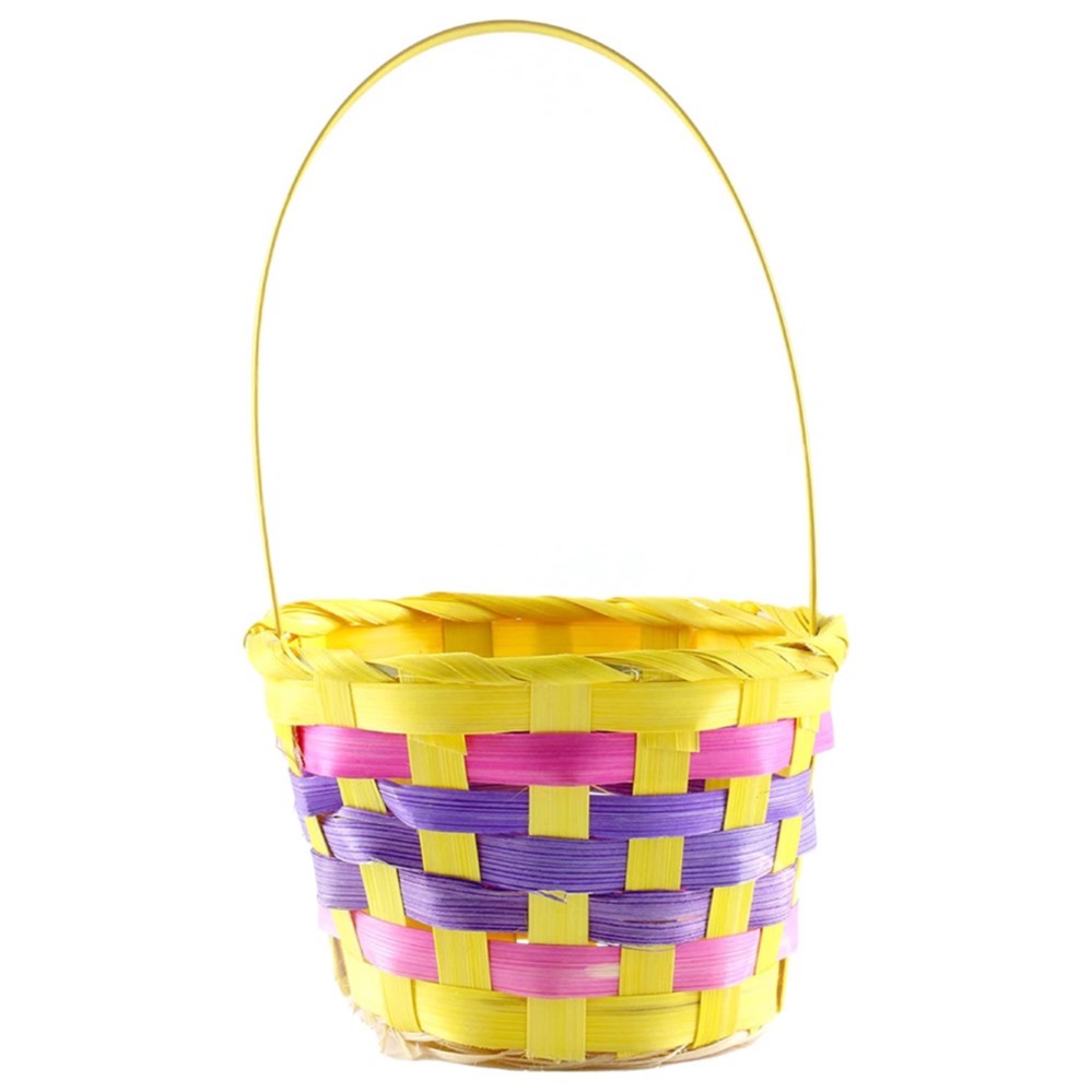 Small Yellow Woven Easter Basket
