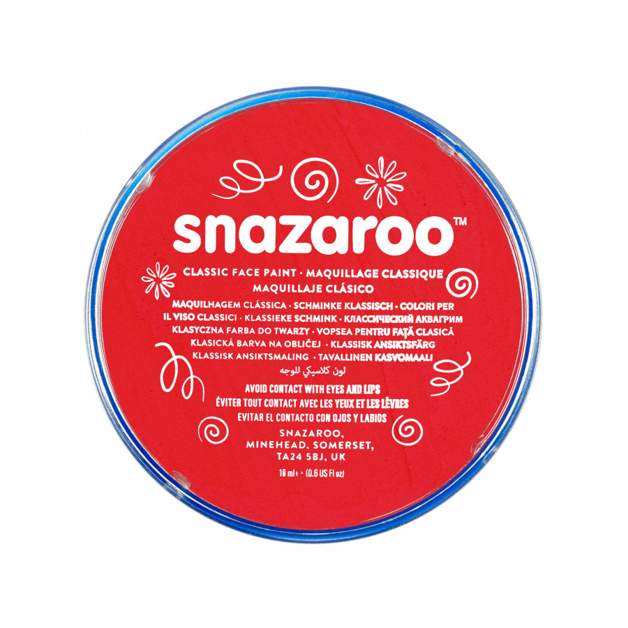 Party Perfecto Snazaroo Red Face Paint Tub - Bright & Bold