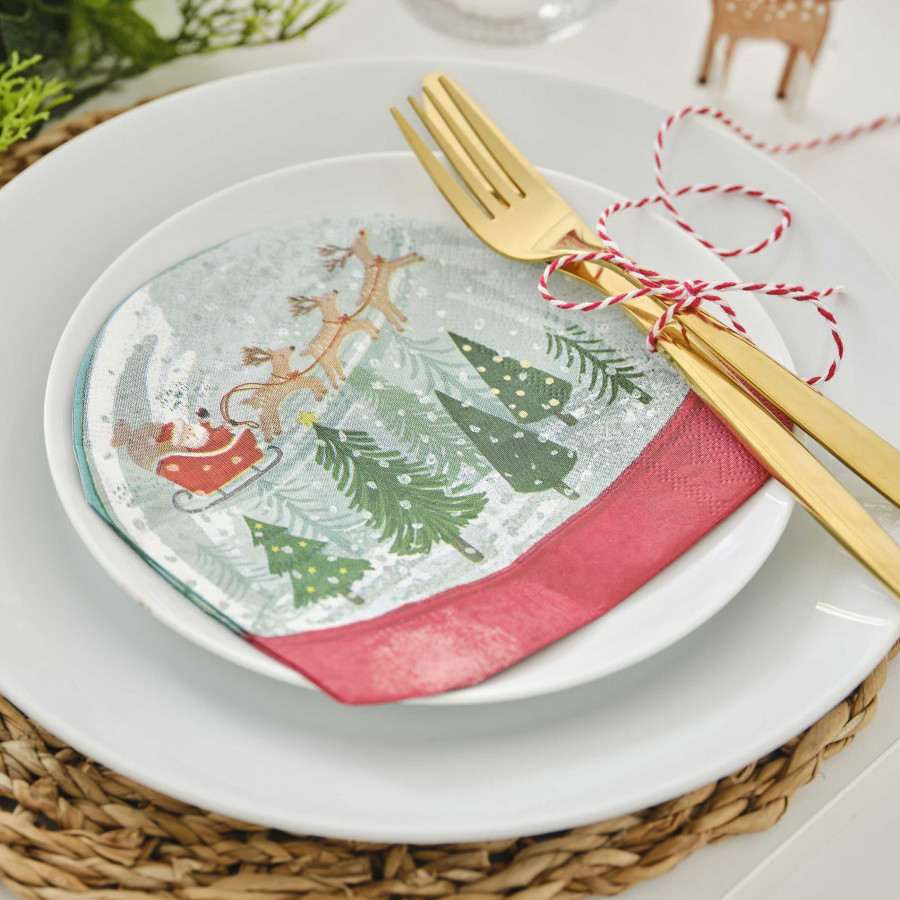 Click to view product details and reviews for Snow Globe Shaped Christmas Paper Napkins Pack Of 16.