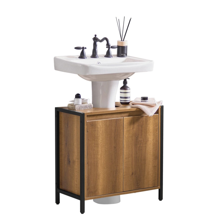 Click to view product details and reviews for Sobuy Bzr63 Ii Pf Under Sink Cabinet Bathroom Vanity Unit Suitable For Pedestal Sinks Brown.