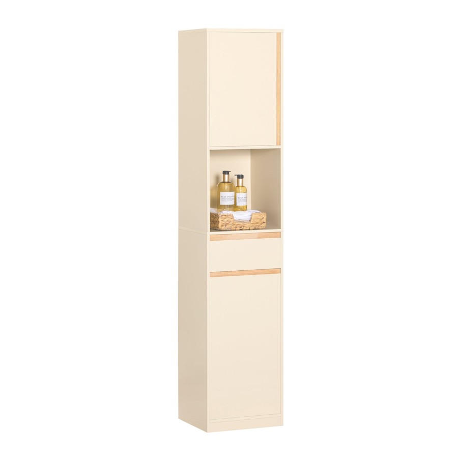 Sobuy Bzr80 Mi Bathroom Tall Cabinet Cupboard Bathroom Storage Cabinet Beige