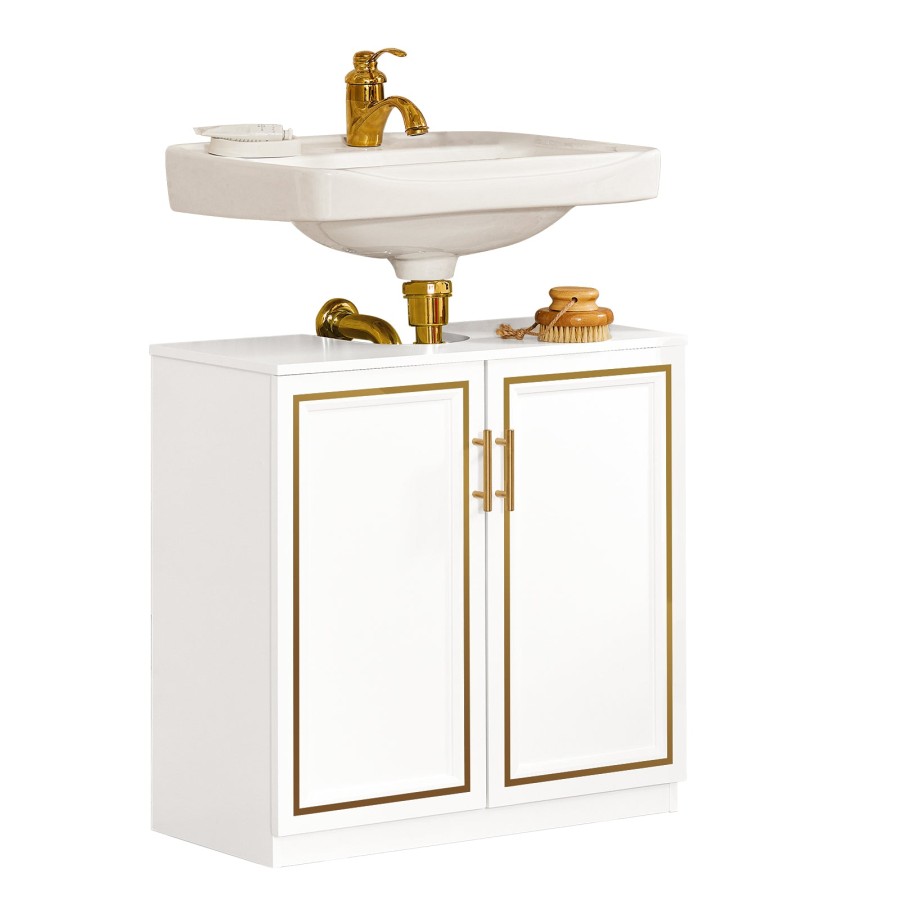 Sobuy Bzr86-W, Under Sink Cabinet Bathroom Vanity Unit Bathroom Storage Cabinet, White