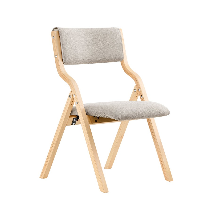 Sobuy Fst40-Hg, Wooden Padded Folding Chair, Dining Chair, Office Chair, Desk Chair, Grey