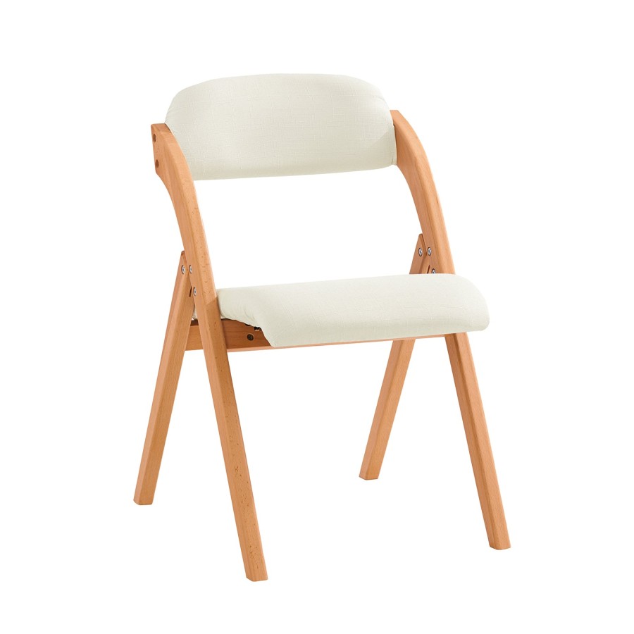 Sobuy Fst92-W, Folding Chair Wooden Padded Dining Chair Office Chair Desk Chair, White