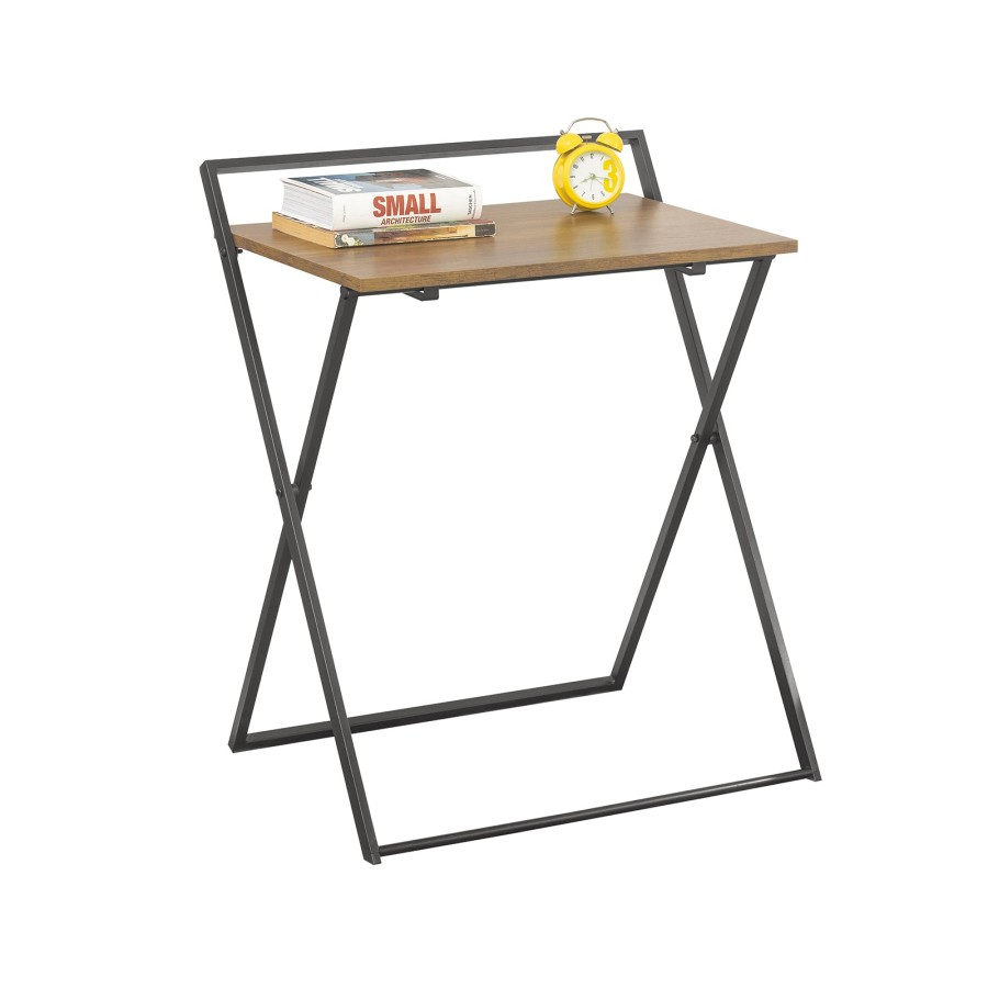 SoBuy FWT88-F, Foldable Desk Computer Desk Workstation Writing Desk Teenagers Desk, Brown