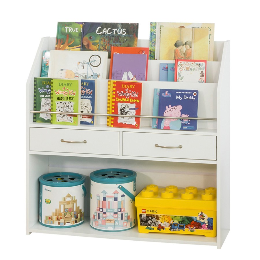 SoBuy KMB39-W, Children Bookcase Book Shelf Toy Storage Display Rack Holder, White