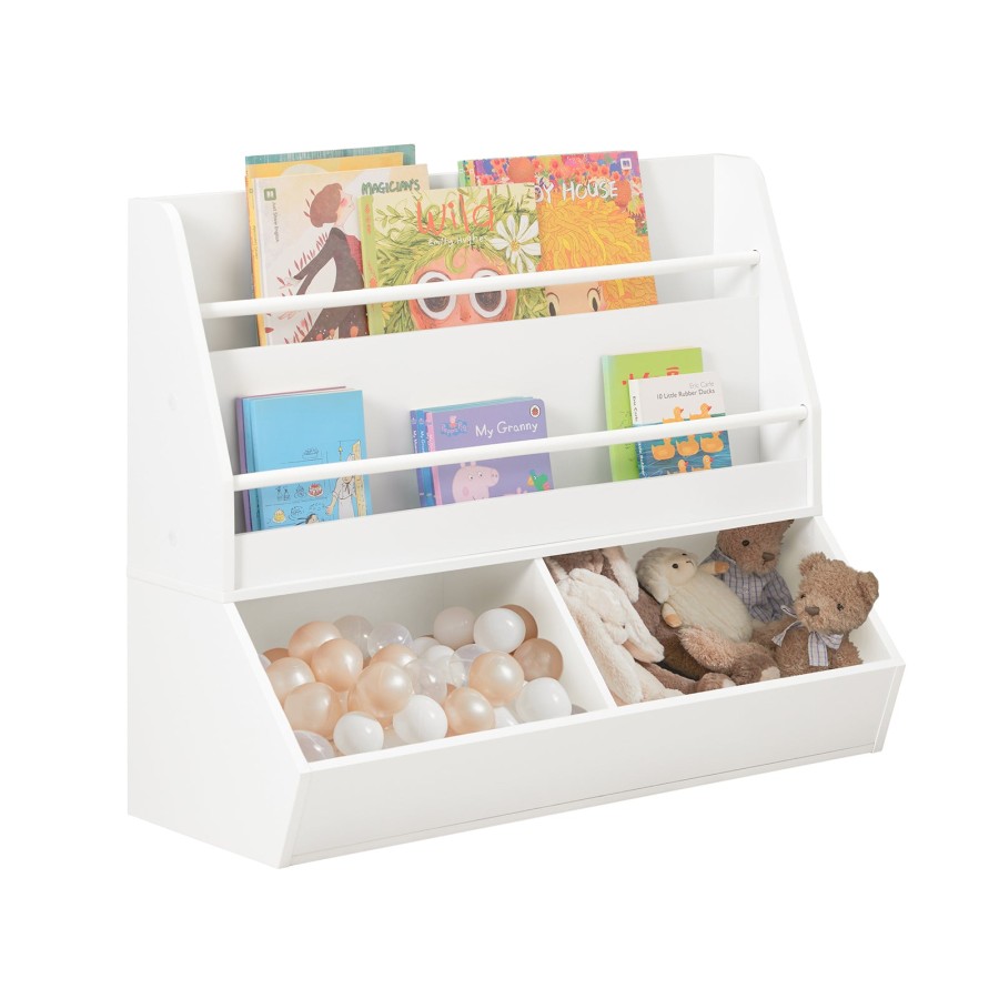 SoBuy KMB56-W, Children Kids Bookcase Book Shelf Toy Shelf Storage Display Shelf, White