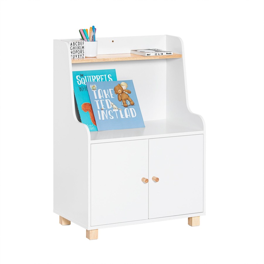 SoBuy KMB84-W, Children Bookcase Toy Shelf Storage Cabinet Children’s Room Storage Unit, White