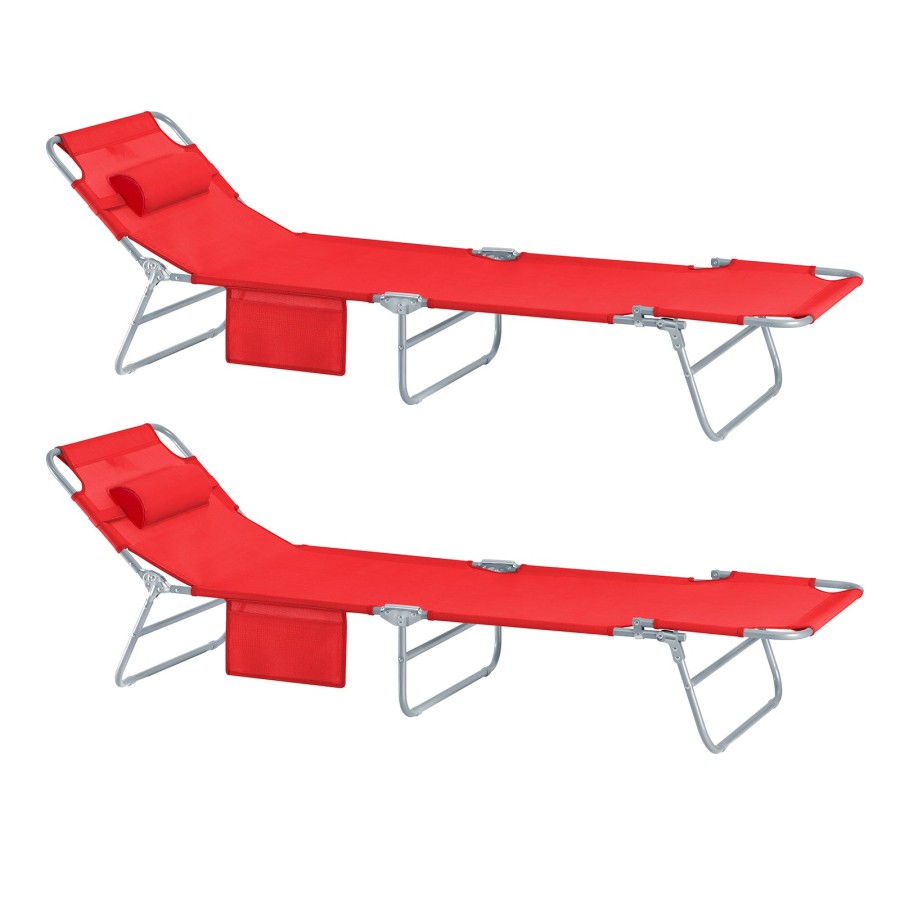 Click to view product details and reviews for Sobuy Ogs35 Rx2 Set Of 2 Textilene Reclining Folding Chair Adjustable Back Camping Chair Red.