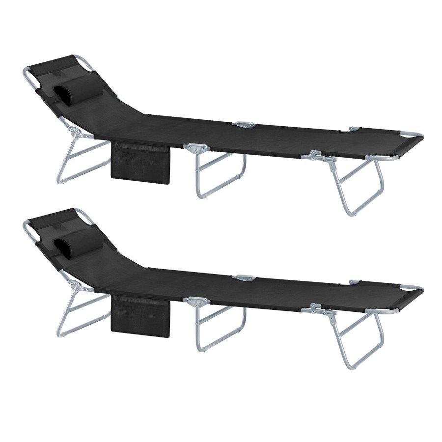 Click to view product details and reviews for Sobuy Ogs35 Schx2 Set Of 2 Textilene Reclining Folding Chair Adjustable Back Camping Chair Black.