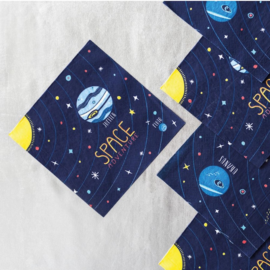 Click to view product details and reviews for Space Party Napkins Blue Boys Childrens Birthday Astronaut Planets Stars X20.