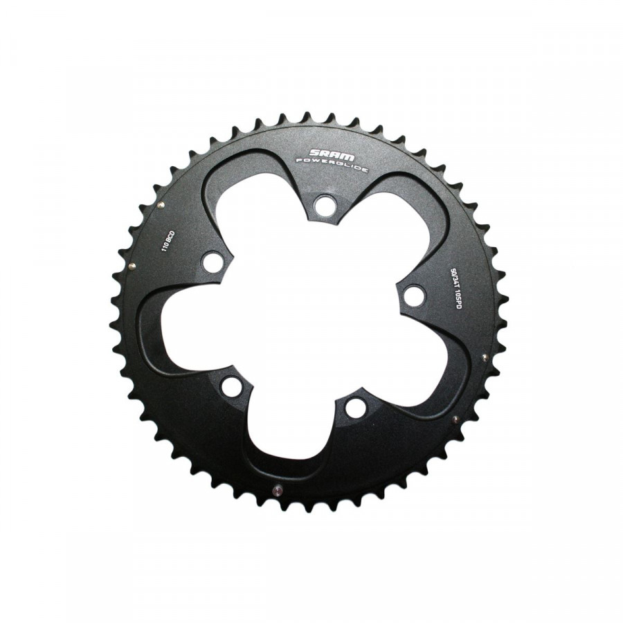 SRAM Chainring Road 50t 5 Bolt 110mm BCD Alum (50-34) Red 4mm Black - CRS5034RB
