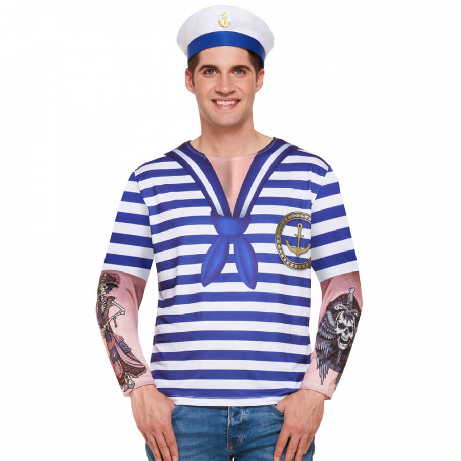 Striped Long Sleeve Sailor Top