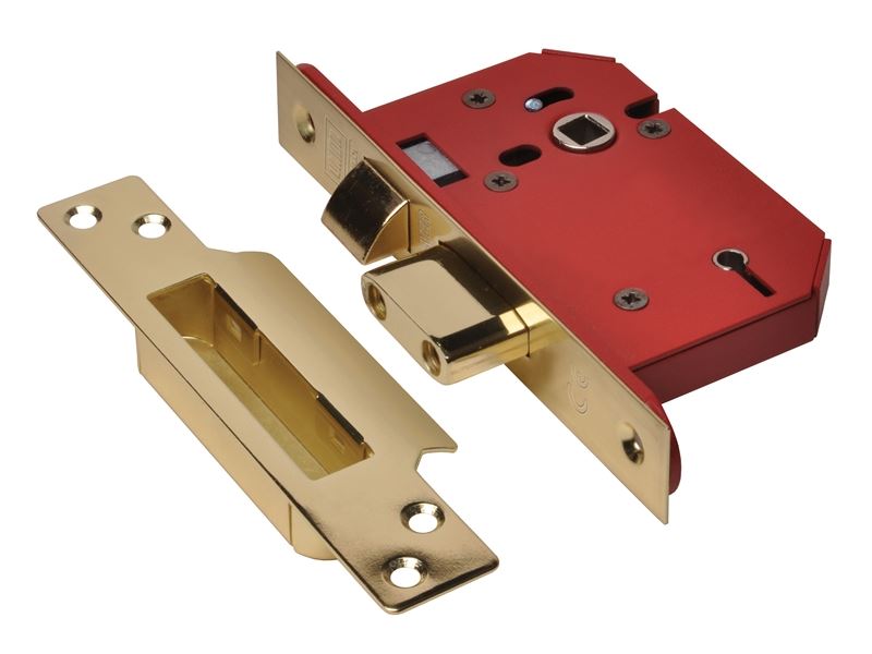 StrongBOLT 2205S 5 Lever Mortice Sashlock Polished Brass 81mm 3in Visi UNNY2205PB30