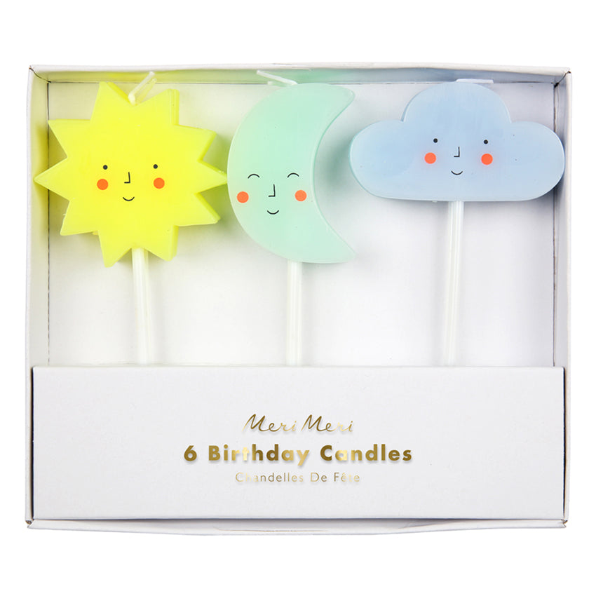 Click to view product details and reviews for Sun Moon And Cloud Candles Pack Of 6.