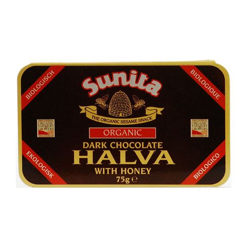 Click to view product details and reviews for Sunita Halva With Dark Chocolate Organic 75g 42412.