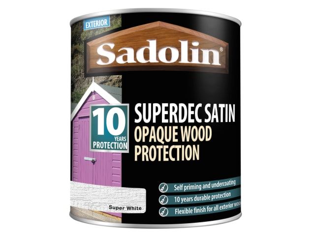 Superdec Opaque Wood Protection Super White Satin 1 litre SAD5028825