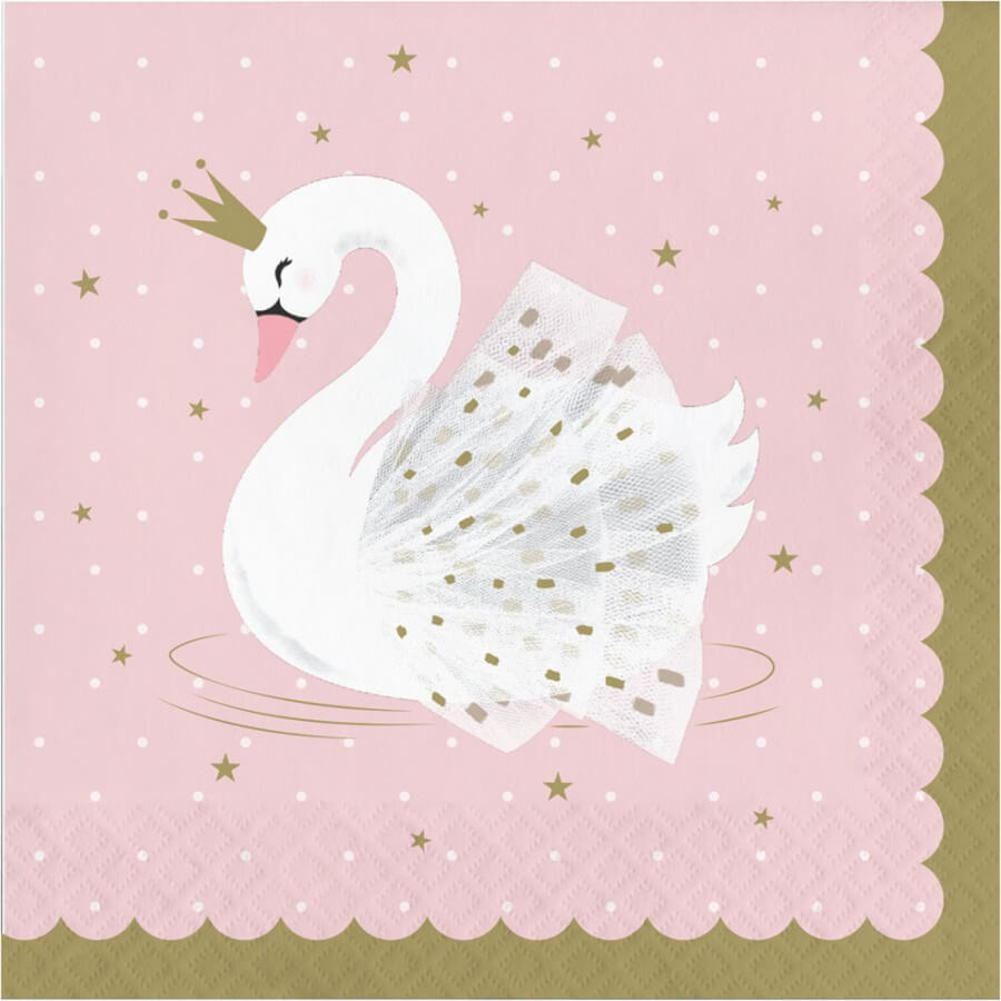 Click to view product details and reviews for Swan Princess Party Napkins Pink Gold Partyware X 16.